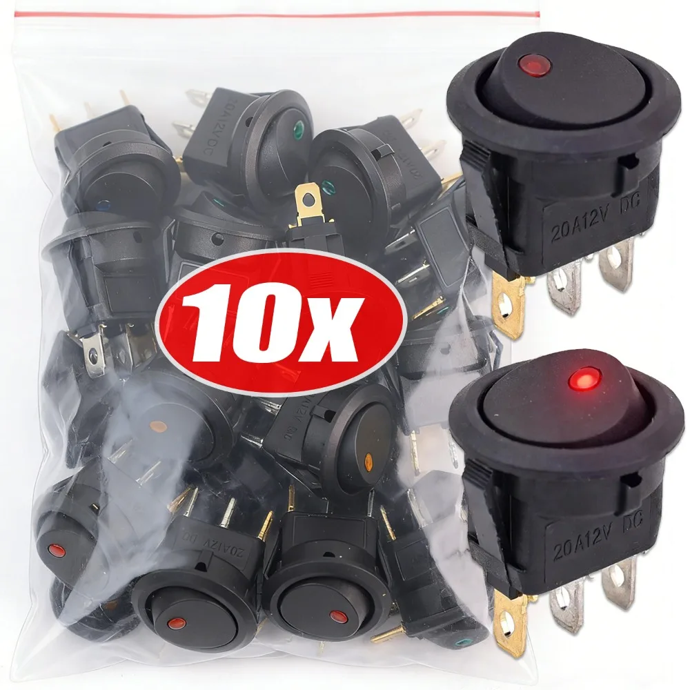 Round Toggle Switch 12V LED Rocker Cat Eye 3 Pin ON/Off Power Switch for Car Boat RV Van Truck Trailer Dash Panel Control Parts
Round Toggle Switch 12V LED Rocker Cat Eye 3 Pin ON/Off Power Switch for Car Boat RV Van Truck Trailer Dash Panel Control Parts