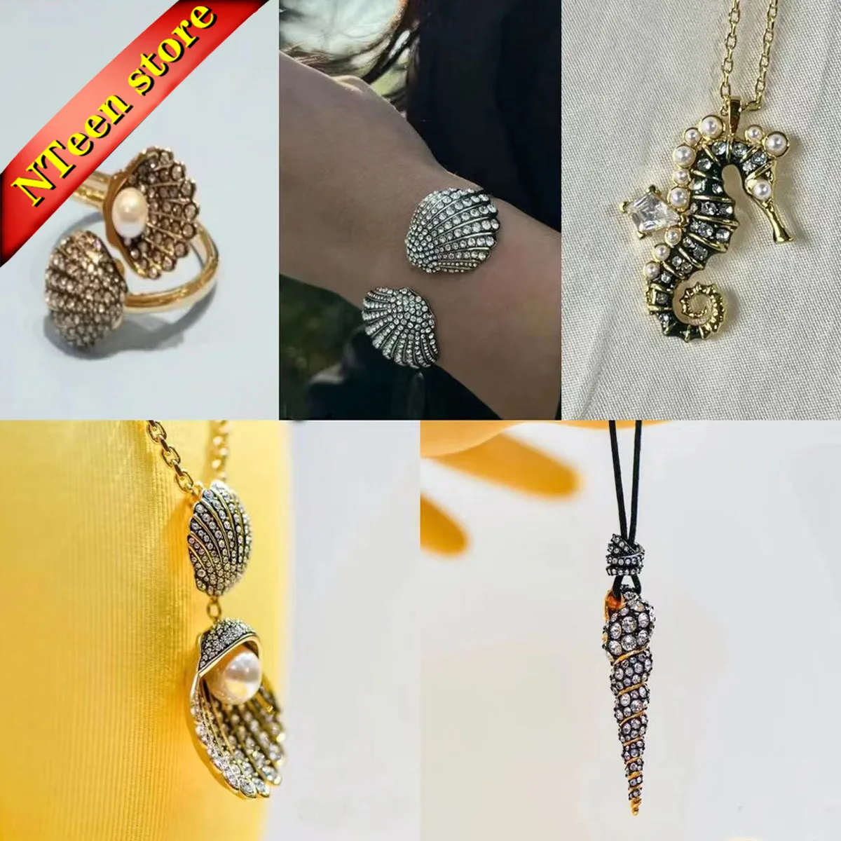 Original Sea Shell Series Fine Jewelry Set Charming High Quality Crystal Fashion Necklace Earrings Bracelet Party Gift for Women
Original Sea Shell Series Fine Jewelry Set Charming High Quality Crystal Fashion Necklace Earrings Bracelet Party Gift for Women