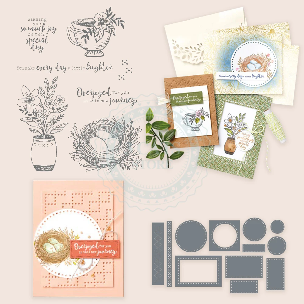 MP861 Art Flower Bird's Nest Clear Stamps Cutting Dies DIY Scrapbooking Silicone Stamps Metal Dies For Card Album Craft Decor
MP861 Art Flower Bird's Nest Clear Stamps Cutting Dies DIY Scrapbooking Silicone Stamps Metal Dies For Card Album Craft Decor