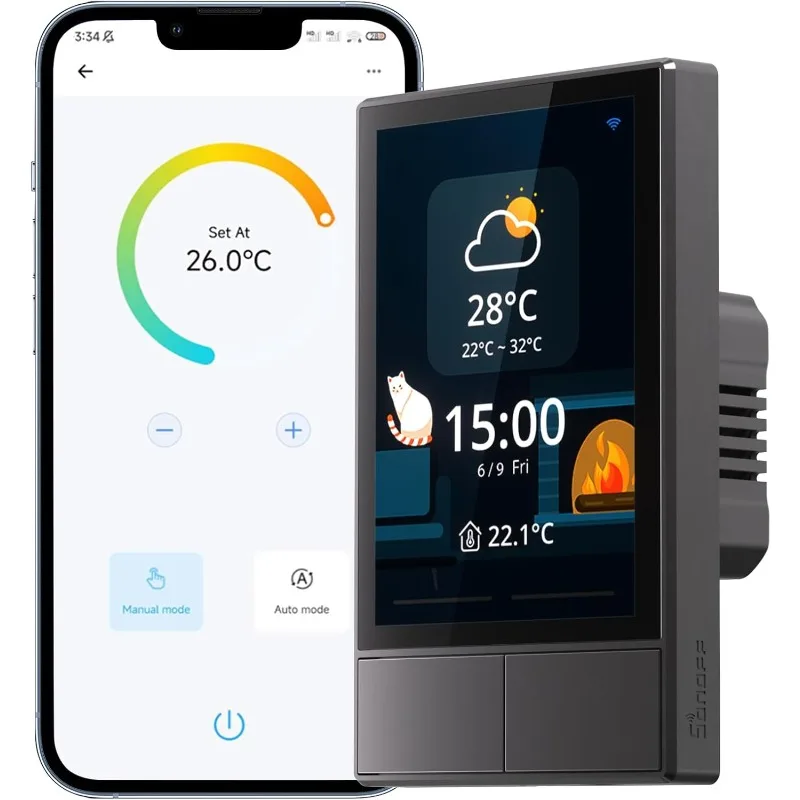 2-Switch Panel Home Control With Touchscreen, Temperature Function, Lights Control - Compatible Wi
2-Switch Panel Home Control With Touchscreen, Temperature Function, Lights Control - Compatible Wi
