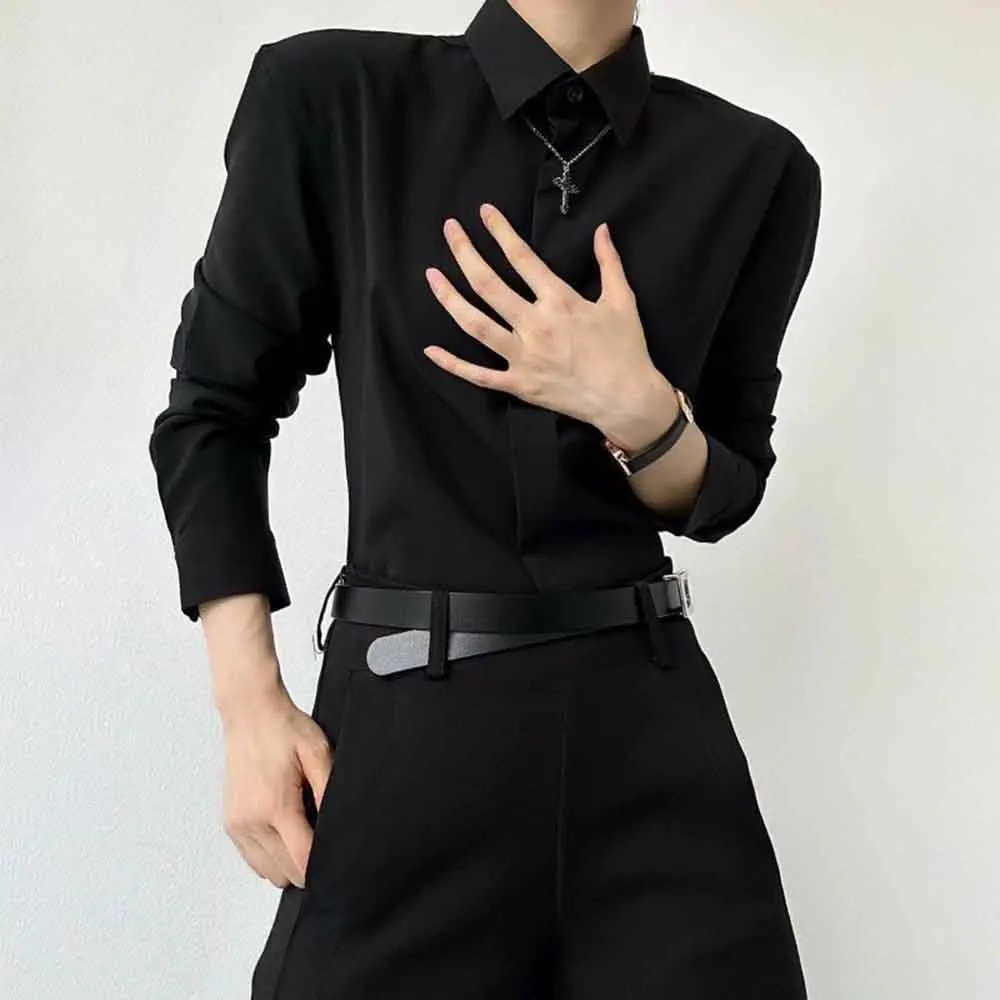 Простая летняя рубашка со скрытыми пуговицами, повседневная рубашка без пола, уличная молодежная универсальная рубашка с длинными рукавами для кампуса, унисекс
Простая летняя рубашка со скрытыми пуговицами, повседневная рубашка без пола, уличная молодежная универсальная рубашка с длинными рукавами для кампуса, унисекс