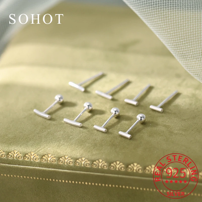 Real 925 Sterling Silver Geometric Minimalist Piercing Screw Bead Stud Earrings for Women Cute Fine Jewelry Accessories Ear Hole
Real 925 Sterling Silver Geometric Minimalist Piercing Screw Bead Stud Earrings for Women Cute Fine Jewelry Accessories Ear Hole