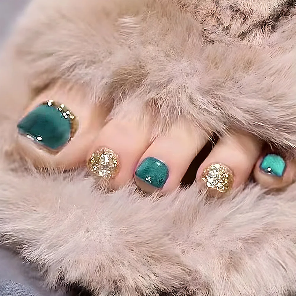 24Pcs Short Square Head False Nail with Green Cat's Eye Full Cover Toenails Tips Glitter Detachable Finished Press on Fake Nails
24Pcs Short Square Head False Nail with Green Cat's Eye Full Cover Toenails Tips Glitter Detachable Finished Press on Fake Nails