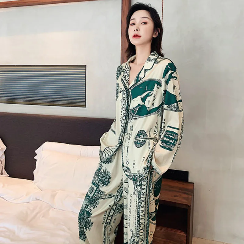 Women Sets Autumn and Winter Cardigan Lapel Home Wear Two-Piece Eu Wind Big Yards Ladies Pajamas Comfortable Sleepwear Nightwear
Women Sets Autumn and Winter Cardigan Lapel Home Wear Two-Piece Eu Wind Big Yards Ladies Pajamas Comfortable Sleepwear Nightwear