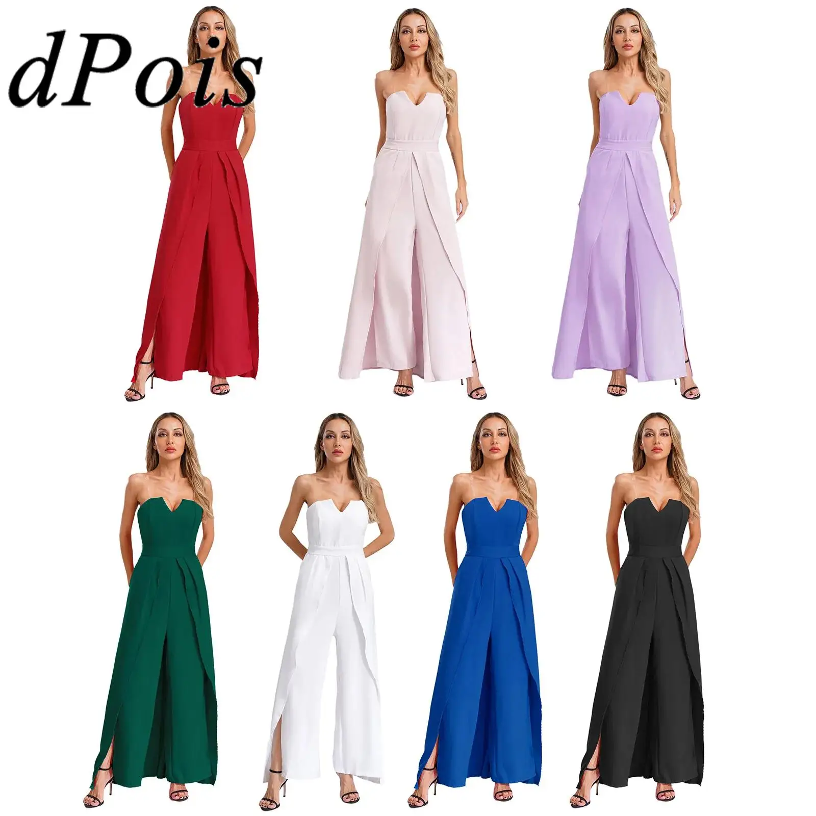 Women Fashion Jumpsuits Transparent Spaghetti Strap Casual Off Shoulder Wide Leg Side Slit Jumpsuit for Banquet Pageant Wedding
Women Fashion Jumpsuits Transparent Spaghetti Strap Casual Off Shoulder Wide Leg Side Slit Jumpsuit for Banquet Pageant Wedding