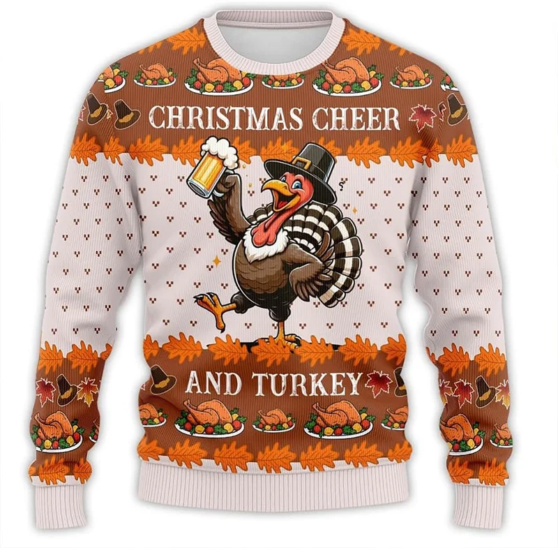 Funny Ugly Christmas Sweater For Men Women Thanksgiving Turkey Graphic Pullovers Christmas Sweatshirt Crew Neck Xmas Hoody
Funny Ugly Christmas Sweater For Men Women Thanksgiving Turkey Graphic Pullovers Christmas Sweatshirt Crew Neck Xmas Hoody