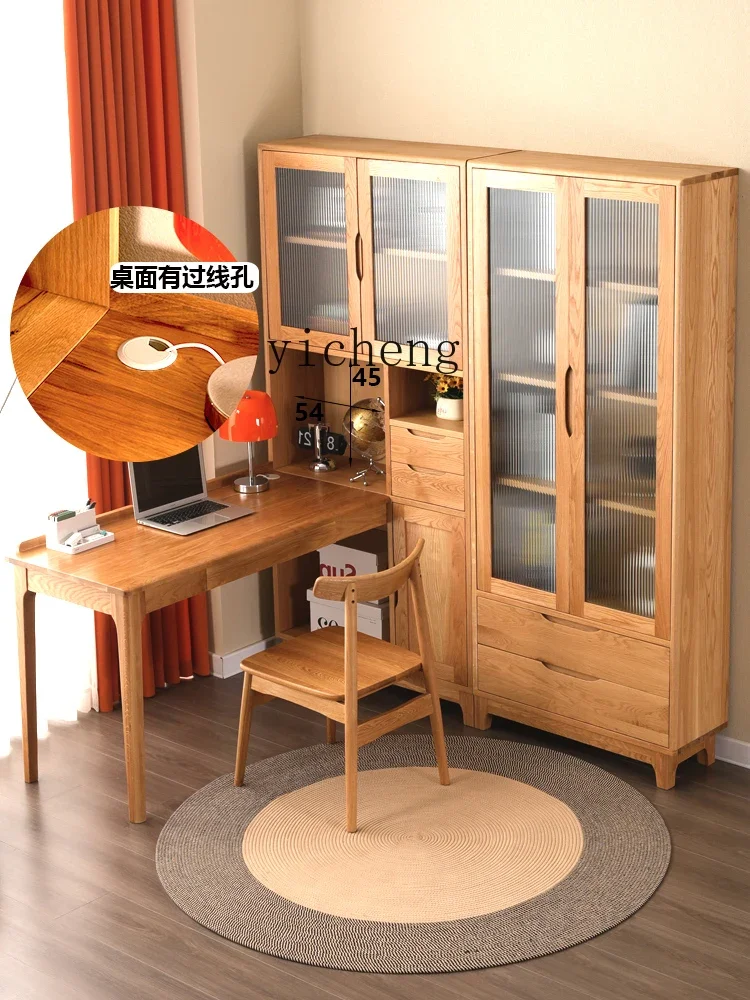 b8Solid Wood Desk Bookshelf Integrated Student Household Desk Corner Computer
b8Solid Wood Desk Bookshelf Integrated Student Household Desk Corner Computer