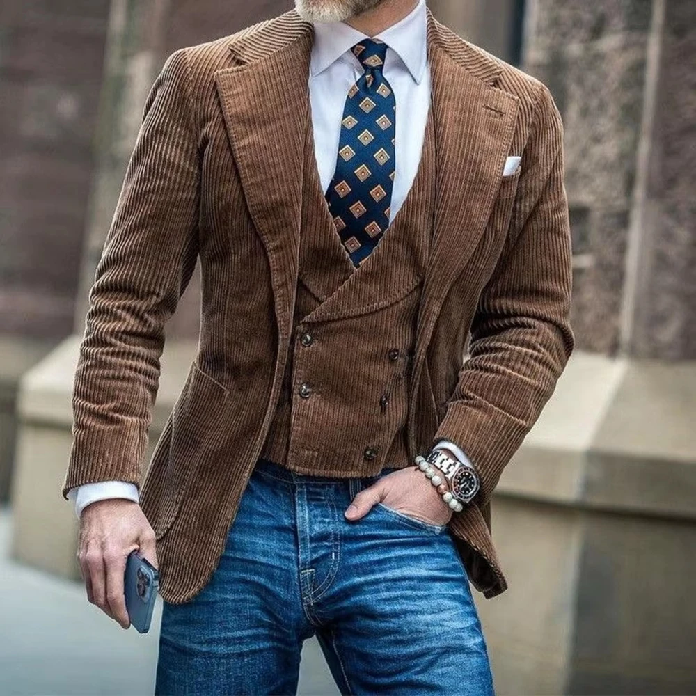 Men's Corduroy Blazer Jacket Elegant Business Casual Suit Coat with Large Pockets Stylish Formal Slim Fit Comfortable Mens Coat
Men's Corduroy Blazer Jacket Elegant Business Casual Suit Coat with Large Pockets Stylish Formal Slim Fit Comfortable Mens Coat