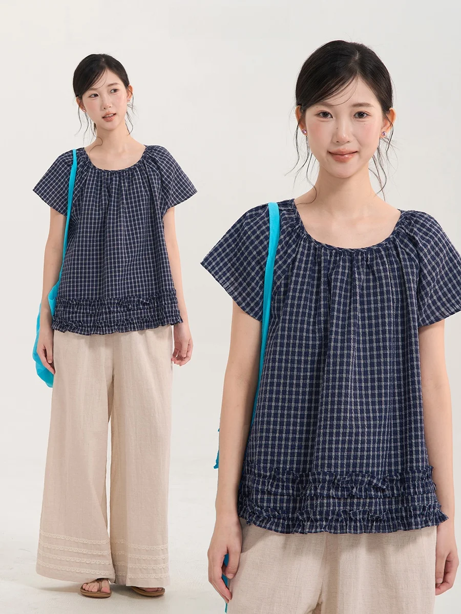Heme Summer Simple Plaid Ruffle Sve round Ne Женский irt Sweet Sle Cotton Blend ort Sve Gingham Топ с отделкой
Heme Summer Simple Plaid Ruffle Sve round Ne Женский irt Sweet Sle Cotton Blend ort Sve Gingham Топ с отделкой