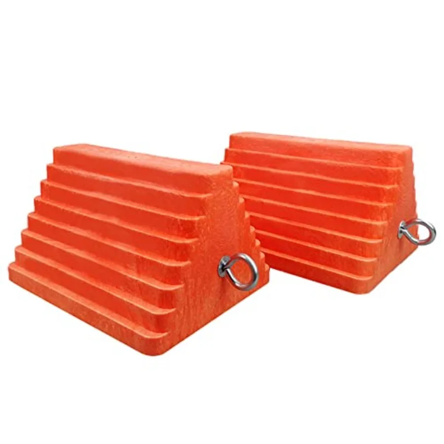 2 Pack Wheel Chocks Heavy Duty Orange with Eyebolt for Travel Trailer 10" Length x 8" Width x 5.7" Height
2 Pack Wheel Chocks Heavy Duty Orange with Eyebolt for Travel Trailer 10" Length x 8" Width x 5.7" Height