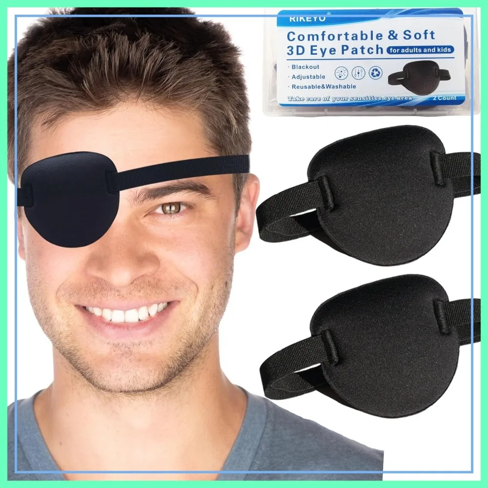 2 Pcs 3D Adjustable Eye Patches for Lazy Eye, One Eye Cover for Adults, Pirate Costume
2 Pcs 3D Adjustable Eye Patches for Lazy Eye, One Eye Cover for Adults, Pirate Costume