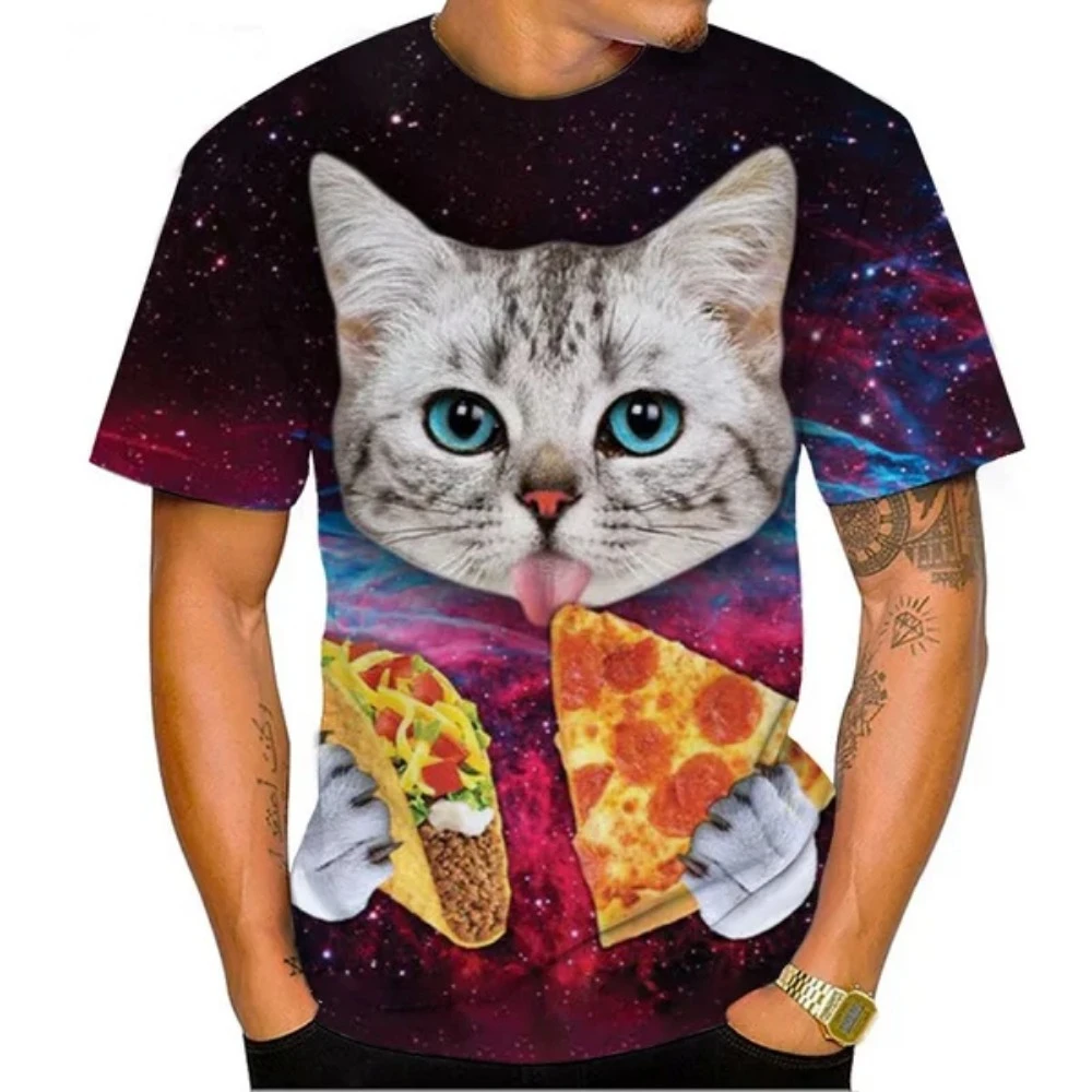 Summer Fashion Animal Cat 3D Print T-shirt Casual Hip Hop Harajuku Unisex Short Sleeve Funny Food Pizza Men's Tops Tees
Summer Fashion Animal Cat 3D Print T-shirt Casual Hip Hop Harajuku Unisex Short Sleeve Funny Food Pizza Men's Tops Tees