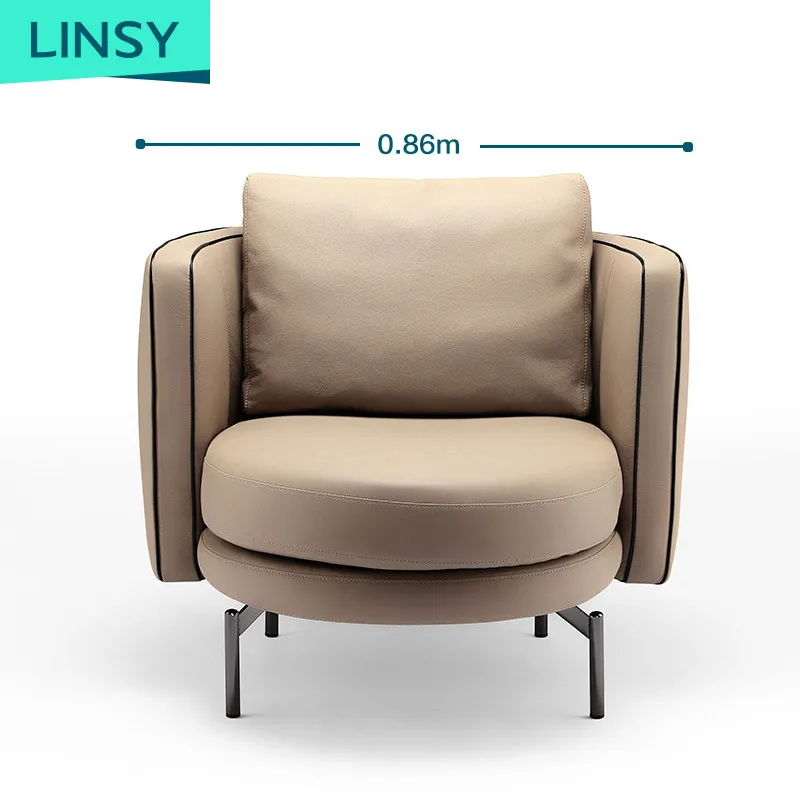 Современный простой удобный диван-стул Linsy, роскошное кожаное кресло с металлическими ножками для гостиной, диван-стул Tdy37
Современный простой удобный диван-стул Linsy, роскошное кожаное кресло с металлическими ножками для гостиной, диван-стул Tdy37