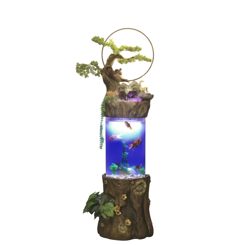 European-Style Cylindrical Water Landscape Decoration in Circulating Water Fish Globe Floor-Free Aquarium Net
European-Style Cylindrical Water Landscape Decoration in Circulating Water Fish Globe Floor-Free Aquarium Net