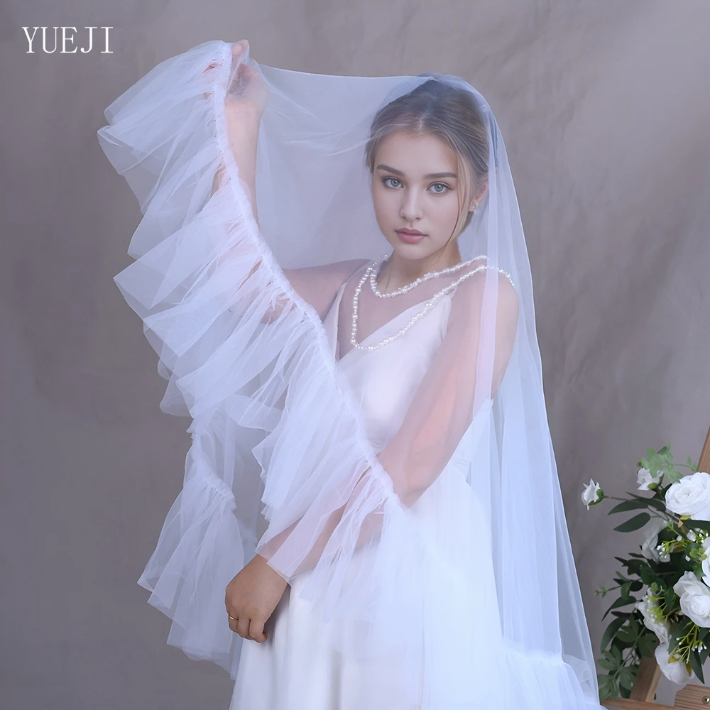 YUEJI Ruffled Double Tulle Bridal Wedding Veil Double Fingertip Length Fluffy Soft Fabric Bridal Veil With Comb V183
YUEJI Ruffled Double Tulle Bridal Wedding Veil Double Fingertip Length Fluffy Soft Fabric Bridal Veil With Comb V183