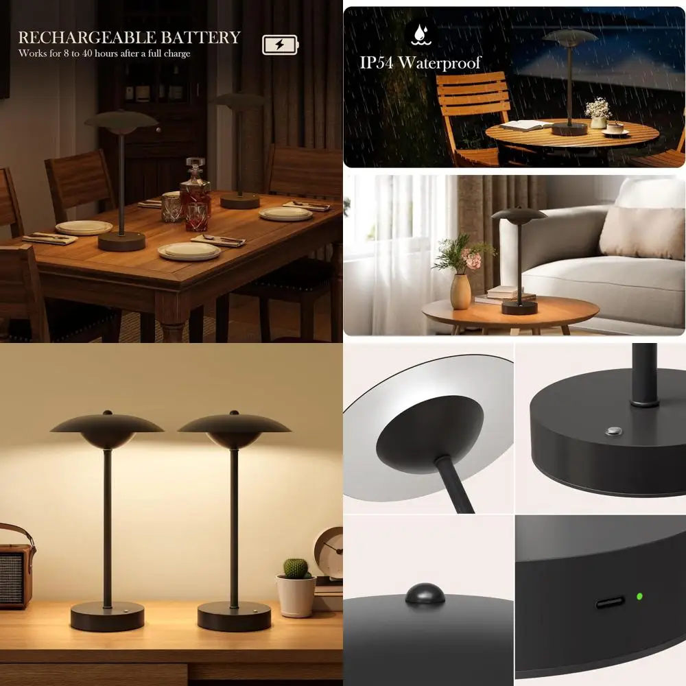 Portable Rechargeable LED Table Lamps - Waterproof Outdoor/Indoor Lighting for Patio, Home, Dining, Kitchen, Bar, and Camping (B
Portable Rechargeable LED Table Lamps - Waterproof Outdoor/Indoor Lighting for Patio, Home, Dining, Kitchen, Bar, and Camping (B