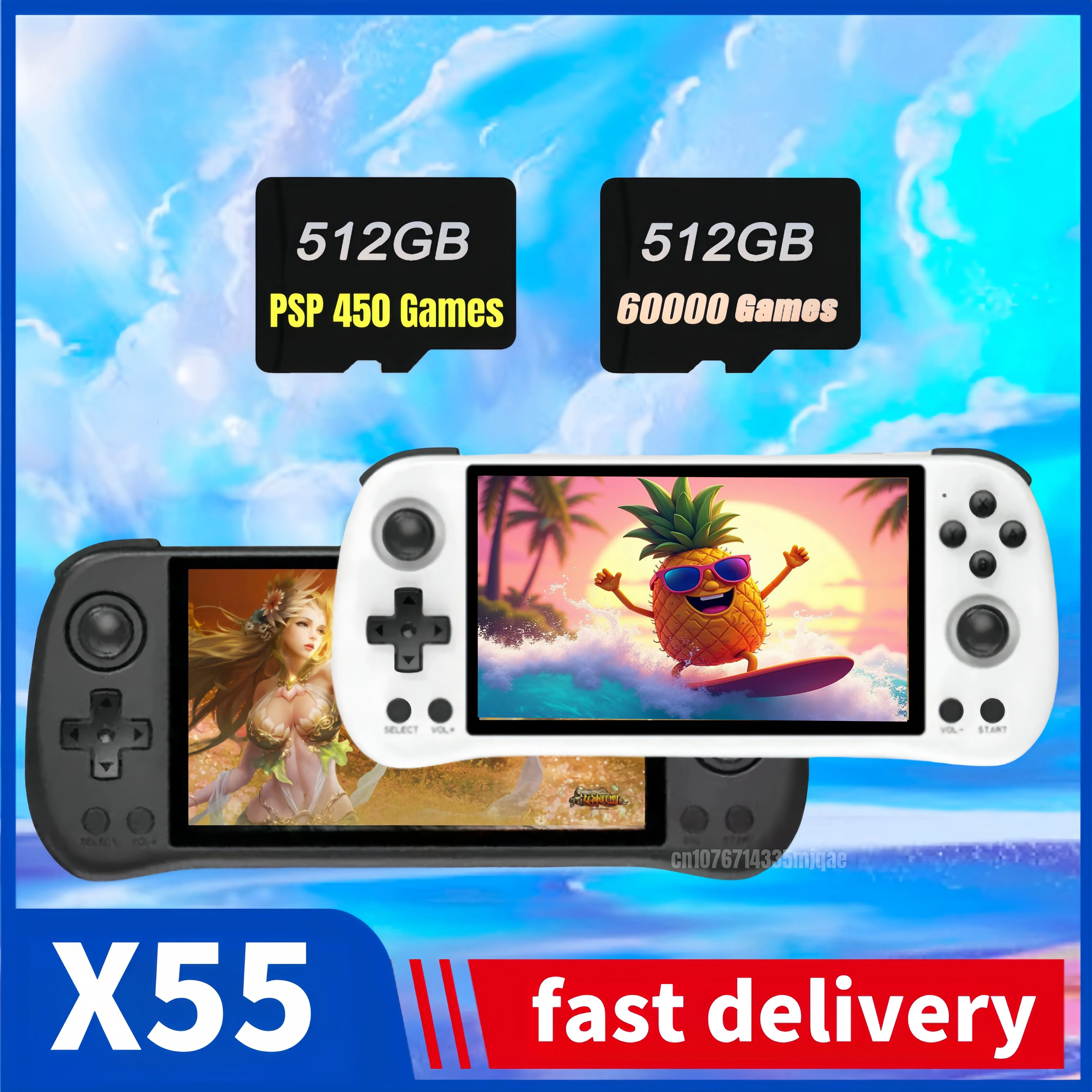 POWKIDDY X55 Handheld Game Console 5.5 inch IPS Screen RK3566 Open Source Retro Console TV Out Video Games Player Kids Gift 1GB
POWKIDDY X55 Handheld Game Console 5.5 inch IPS Screen RK3566 Open Source Retro Console TV Out Video Games Player Kids Gift 1GB