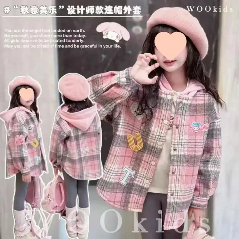 Пальто Sanrio Kuromi: Новая осенняя модная куртка в клетку с круглым воротником и длинными рукавами для детей, универсальная модель
Пальто Sanrio Kuromi: Новая осенняя модная куртка в клетку с круглым воротником и длинными рукавами для детей, универсальная модель