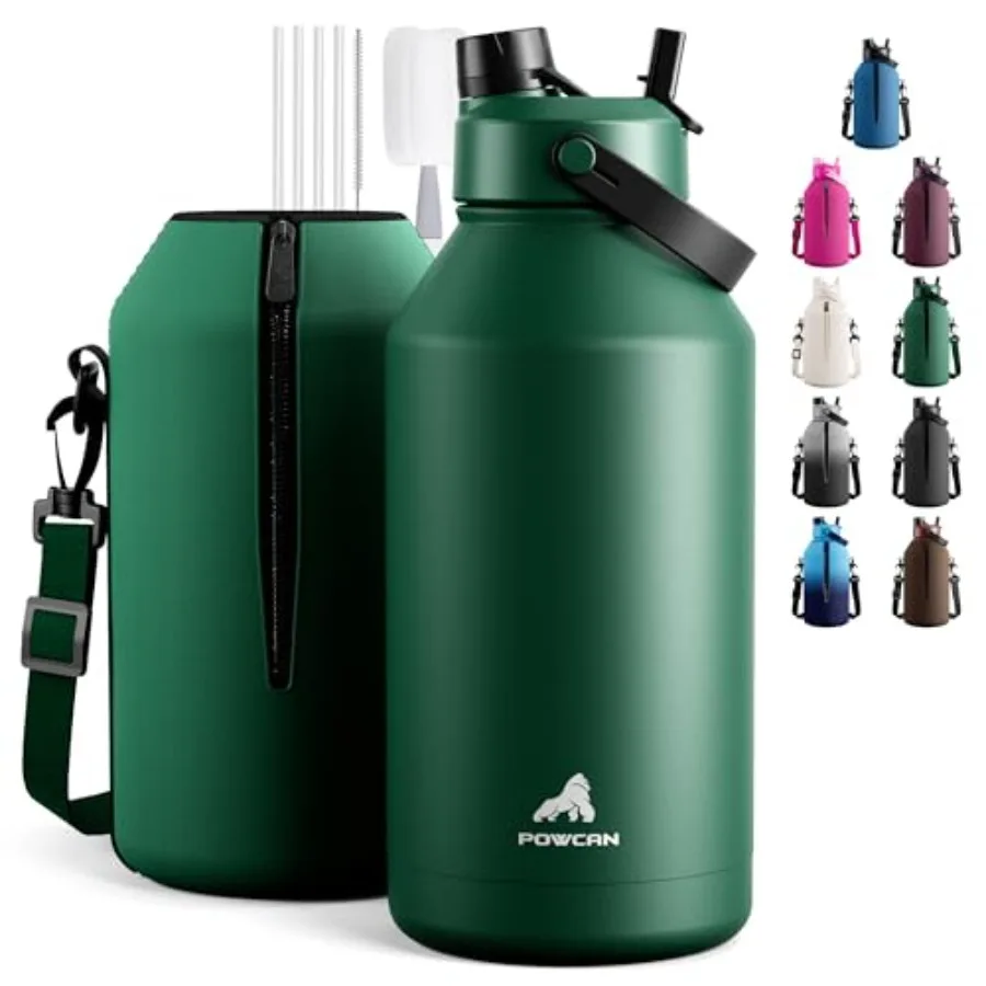 64 oz Insulated Water Bottle with Carrier Bag 2-in-1 Straw and Spout Lid Leakproof Keep Cold 48H BPA-Free Stainless Steel Water
64 oz Insulated Water Bottle with Carrier Bag 2-in-1 Straw and Spout Lid Leakproof Keep Cold 48H BPA-Free Stainless Steel Water