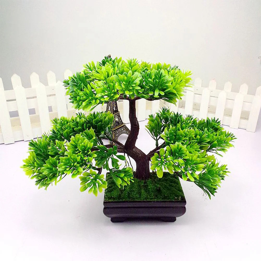 Artificial Guest-Greeting Pine Bonsai Mini Green Plastic Simulation Tree Lifelike Decorative Plant for Home Office Desk
Artificial Guest-Greeting Pine Bonsai Mini Green Plastic Simulation Tree Lifelike Decorative Plant for Home Office Desk
