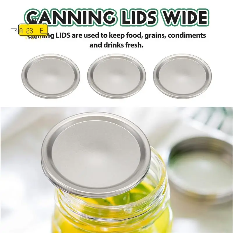 A23E-50 Pcs Wide Mouth 86 MM Jar Canning Lids, Reusable Leak Proof Split-Type Silver Lids With Silicone Seals Rings
A23E-50 Pcs Wide Mouth 86 MM Jar Canning Lids, Reusable Leak Proof Split-Type Silver Lids With Silicone Seals Rings