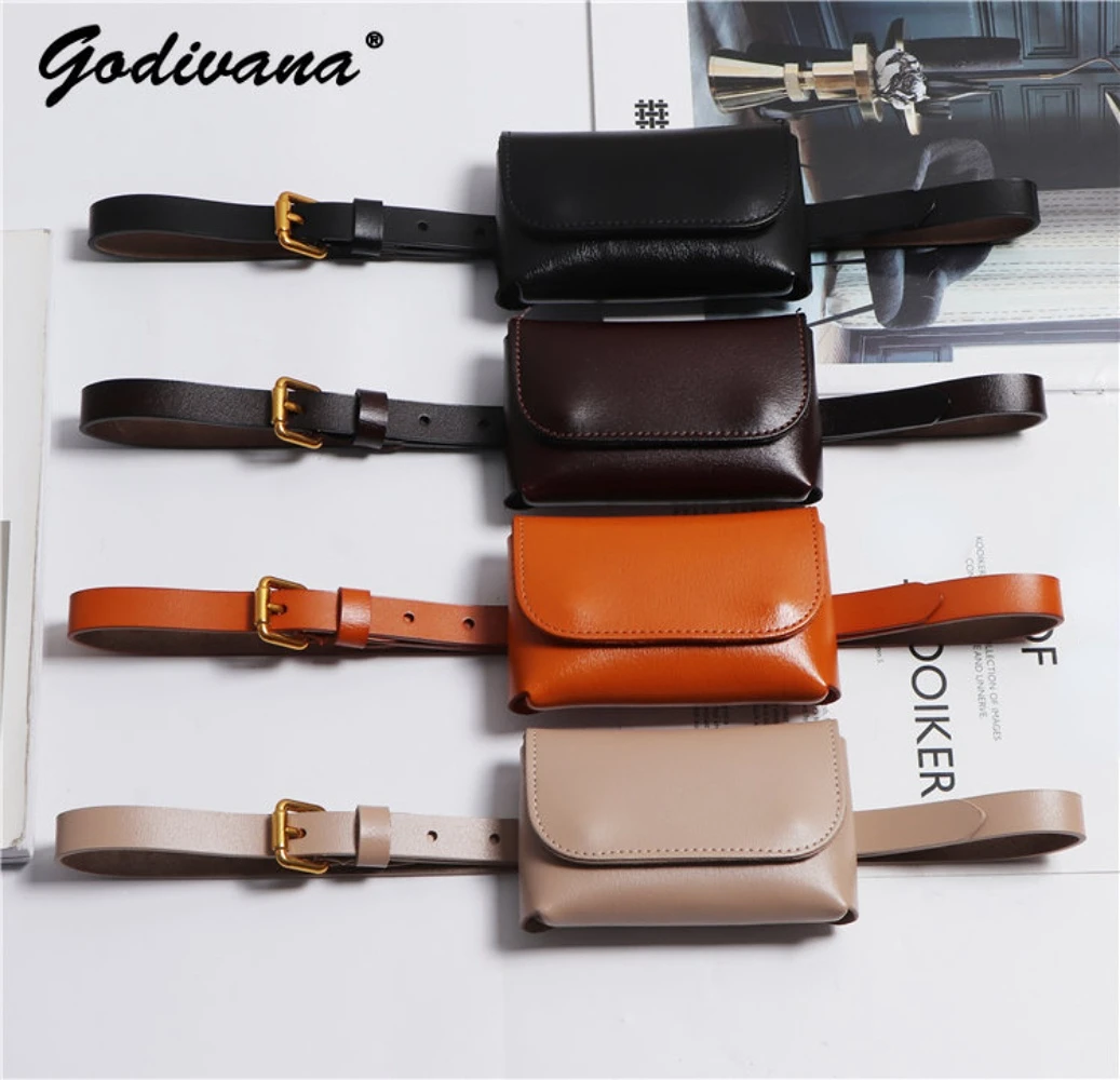 Genuine Leather Women's Thin Waistband Small Girdle Bag With Belt Korean Simple All-Match Decorative Dress Jeans Waist Belt
Genuine Leather Women's Thin Waistband Small Girdle Bag With Belt Korean Simple All-Match Decorative Dress Jeans Waist Belt
