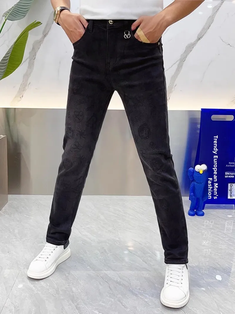 Men's Printed Jeans Casual Washed Slim Fit Bootcut Long Trousers Autumn Winter Fashion Breathable Youthful Straight Leg Jeans
Men's Printed Jeans Casual Washed Slim Fit Bootcut Long Trousers Autumn Winter Fashion Breathable Youthful Straight Leg Jeans