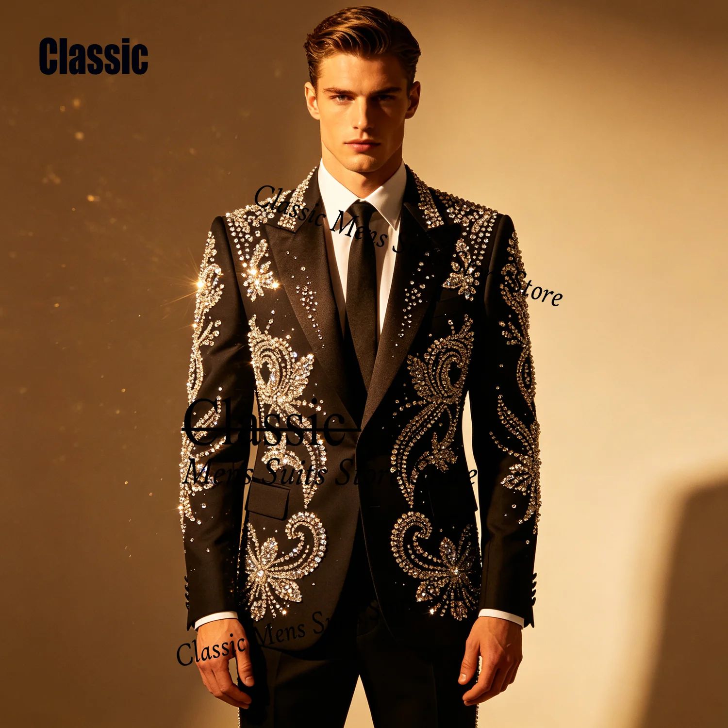 Customized Exquisite Rhinestone Crystal Men Suit Luxury Jewelry Wedding Tuxedos Slim Ropa hombre 2 Pieces Set Groom Male Blaze
Customized Exquisite Rhinestone Crystal Men Suit Luxury Jewelry Wedding Tuxedos Slim Ropa hombre 2 Pieces Set Groom Male Blaze