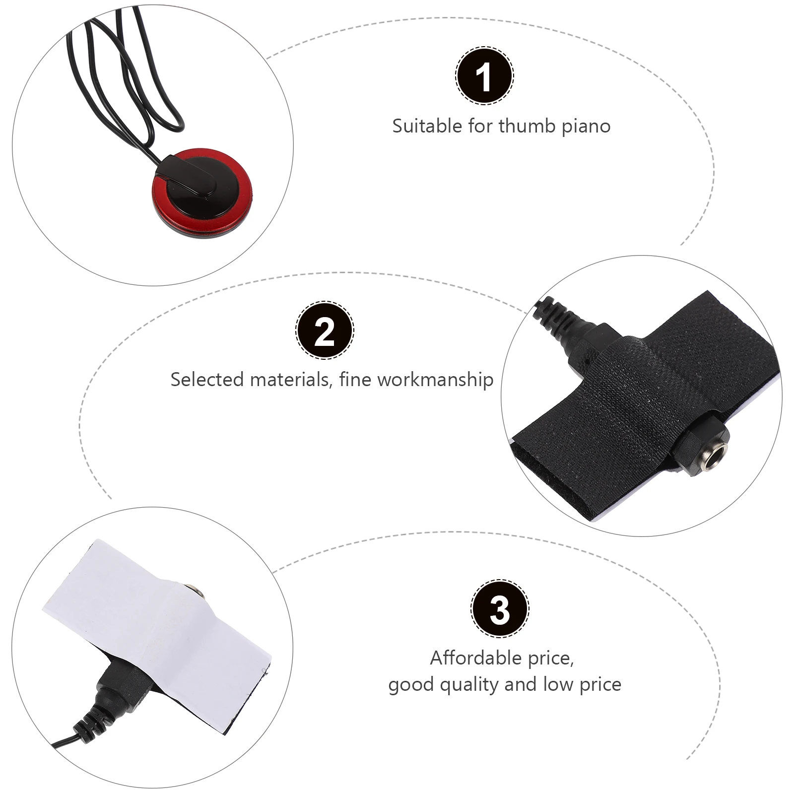 Practical Thumb Piano Pickup Piezo Microphone Instrument Electronics Kit String Metal ABS Durability Sound Interference Easy Use
Practical Thumb Piano Pickup Piezo Microphone Instrument Electronics Kit String Metal ABS Durability Sound Interference Easy Use
