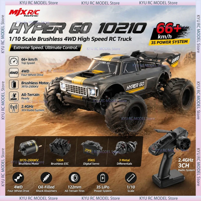Радиоуправляемый внедорожный монстр-трак MJX HYPER GO 10210 1/10 4WD с бесщеточным двигателем, высокой скоростью (66 км/ч) и 3 металлическими дифференциалами
Радиоуправляемый внедорожный монстр-трак MJX HYPER GO 10210 1/10 4WD с бесщеточным двигателем, высокой скоростью (66 км/ч) и 3 металлическими дифференциалами