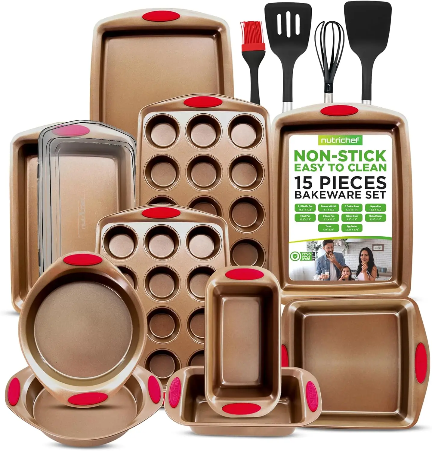 15-Piece Stackable Baking Pan Set - Nonstick Easy to Clean Coating Carbon Steel Bakeware, Professional Home Kitchen Bakewar
15-Piece Stackable Baking Pan Set - Nonstick Easy to Clean Coating Carbon Steel Bakeware, Professional Home Kitchen Bakewar