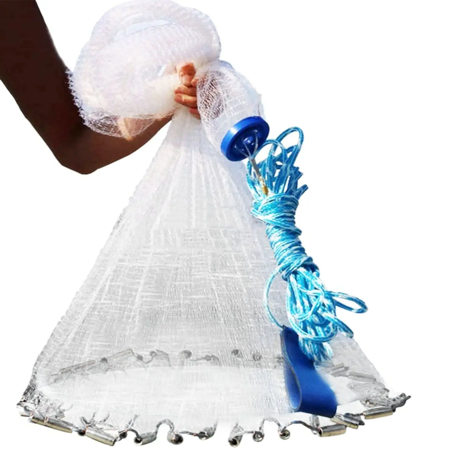 For Fishing Cast Net Bait Trap Easy Throw Heavy Duty Hand Cast Net with Chain Sinker Bottom Spread
For Fishing Cast Net Bait Trap Easy Throw Heavy Duty Hand Cast Net with Chain Sinker Bottom Spread