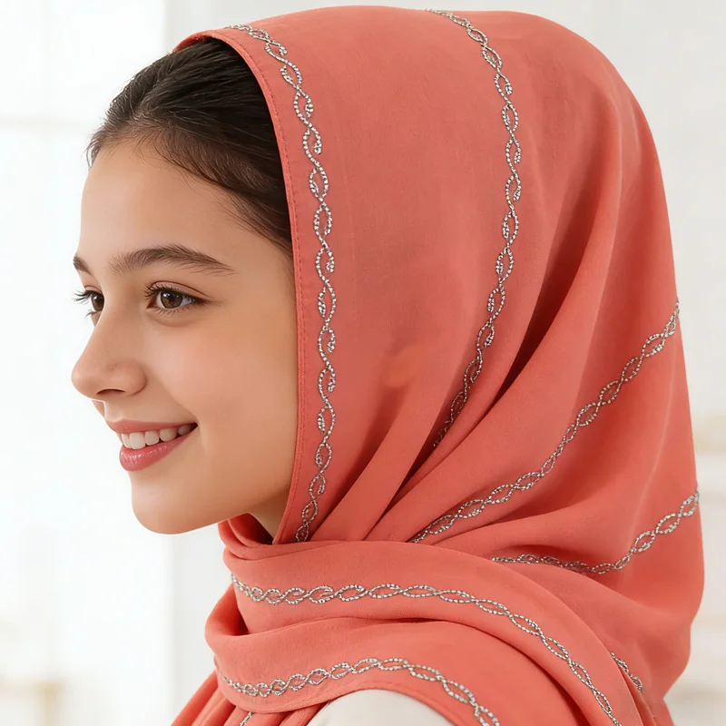 26color Rhinestone Chain Chiffon Headscarf,Natural Drape.Middle Eastern Headscarf,70x170cm versatile Long Scarf Islamic Hijab
26color Rhinestone Chain Chiffon Headscarf,Natural Drape.Middle Eastern Headscarf,70x170cm versatile Long Scarf Islamic Hijab