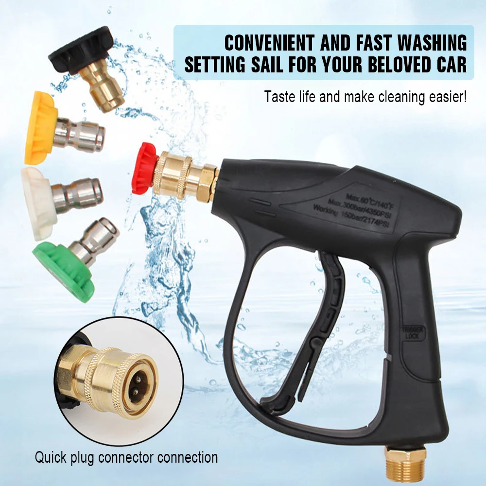 Car Pressure Washing Nozzle Set Short Handle High Pressure Washer Gun with Replacement Spray Nozzle Tips For Car Washing
Car Pressure Washing Nozzle Set Short Handle High Pressure Washer Gun with Replacement Spray Nozzle Tips For Car Washing
