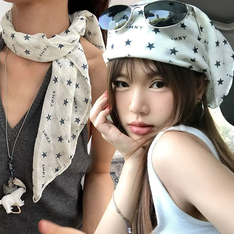 Летний льняной шарф со звездным принтом, хлопковый корейский стиль, квадратный платок на голову, многофункциональная повязка на голову, женский модный аксессуар для волос
Летний льняной шарф со звездным принтом, хлопковый корейский стиль, квадратный платок на голову, многофункциональная повязка на голову, женский модный аксессуар для волос