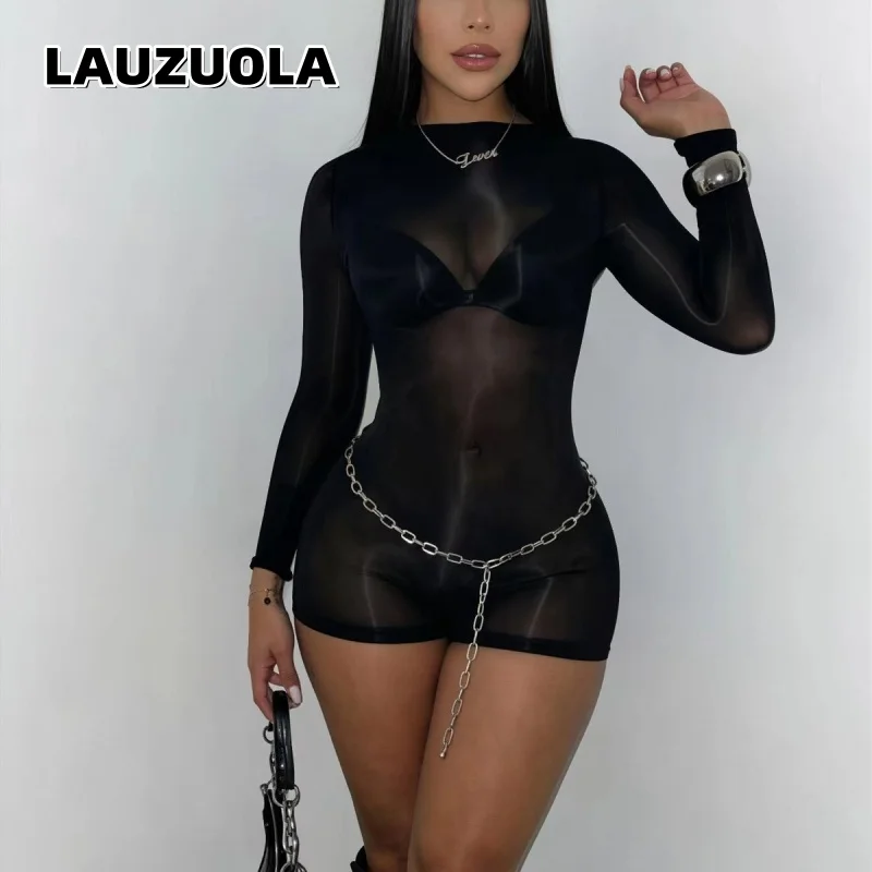 Women Sheer Mesh Long Sleeve Romper Super Stretch Shiny Bodycon See Through Short Jumpsuit Sexy Club Party Outfit Nightwear
Women Sheer Mesh Long Sleeve Romper Super Stretch Shiny Bodycon See Through Short Jumpsuit Sexy Club Party Outfit Nightwear