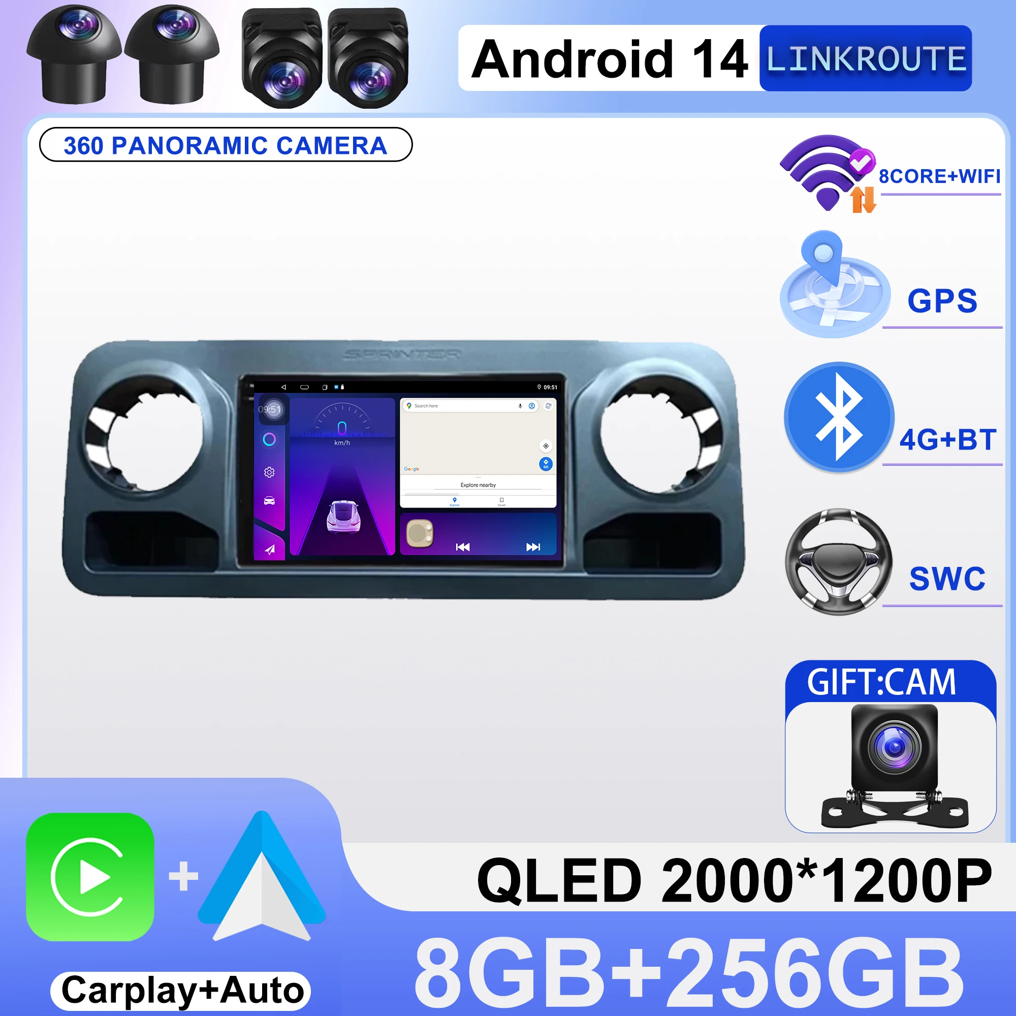 Car Radio Multimedia Android Auto For Benz Sprinter 2018 - 2022 4G WIFI Video Player Navigation Stereo GPS Wireless Carplay
Car Radio Multimedia Android Auto For Benz Sprinter 2018 - 2022 4G WIFI Video Player Navigation Stereo GPS Wireless Carplay