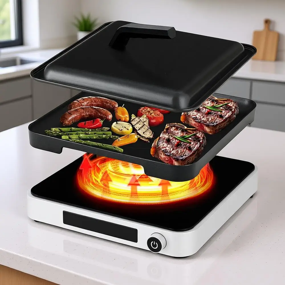 Портативная индукционная плита с 1 конфоркой, 1800 Вт, со съемной жарочной поверхностью, 10 уровней мощности и 5 температурных режимов, сенсорное и поворотное управление, для кухни или автофургона
Портативная индукционная плита с 1 конфоркой, 1800 Вт, со съемной жарочной поверхностью, 10 уровней мощности и 5 температурных режимов, сенсорное и поворотное управление, для кухни или автофургона