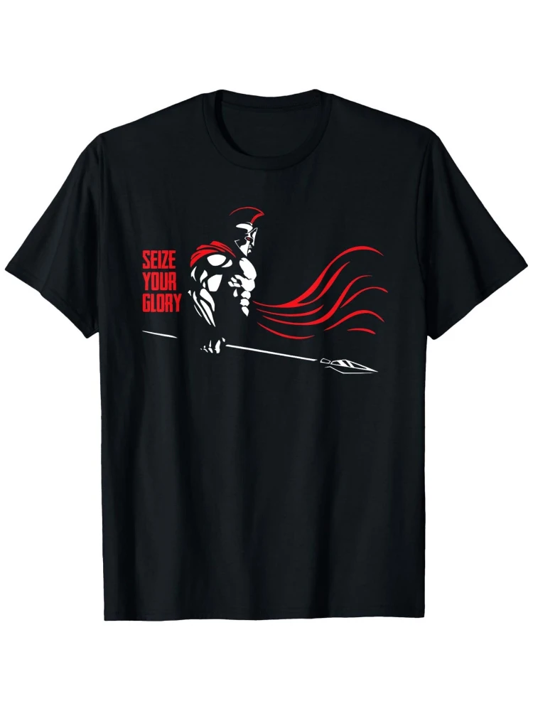 Spartan Warrior Helmet&"SEIZE YOUR GLORY"Graphic Men's T-Shirt-100% Cotton Crew Neck Short Sleeveprinted men's T-shirt.
Spartan Warrior Helmet&"SEIZE YOUR GLORY"Graphic Men's T-Shirt-100% Cotton Crew Neck Short Sleeveprinted men's T-shirt.