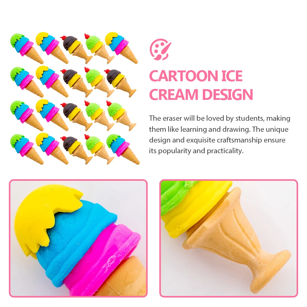 20Pcs Ice Cream Erasers Stylish Food Inspired Mini Erasers Lightweight Easy to Carry for Learning Writing Drawing
20Pcs Ice Cream Erasers Stylish Food Inspired Mini Erasers Lightweight Easy to Carry for Learning Writing Drawing