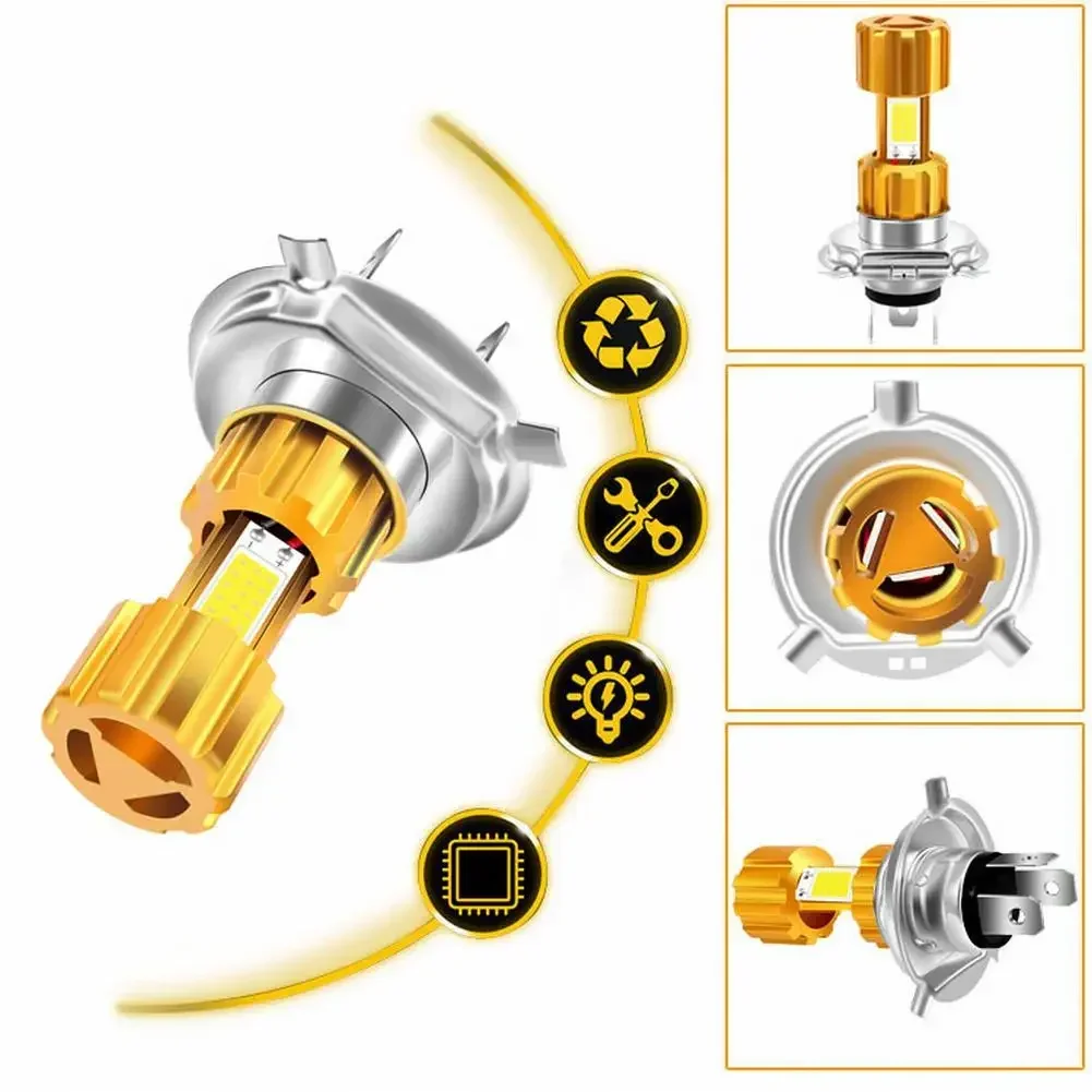 For Motorcycle H4 LED Hi/Low Beam Front Light Bulb 6500K Bright White Headlight Motorcycle Accessories High-quality Headlights
For Motorcycle H4 LED Hi/Low Beam Front Light Bulb 6500K Bright White Headlight Motorcycle Accessories High-quality Headlights