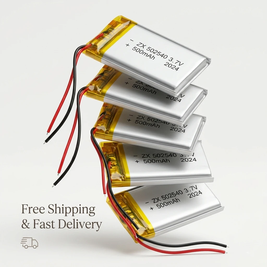 3.7V 500mAh 502540 Lithium Polymer Battery Li-Po Rechargeable Cell for MP3 MP4 GPS DVD LED Light Dash Cam 1-8pcs
3.7V 500mAh 502540 Lithium Polymer Battery Li-Po Rechargeable Cell for MP3 MP4 GPS DVD LED Light Dash Cam 1-8pcs