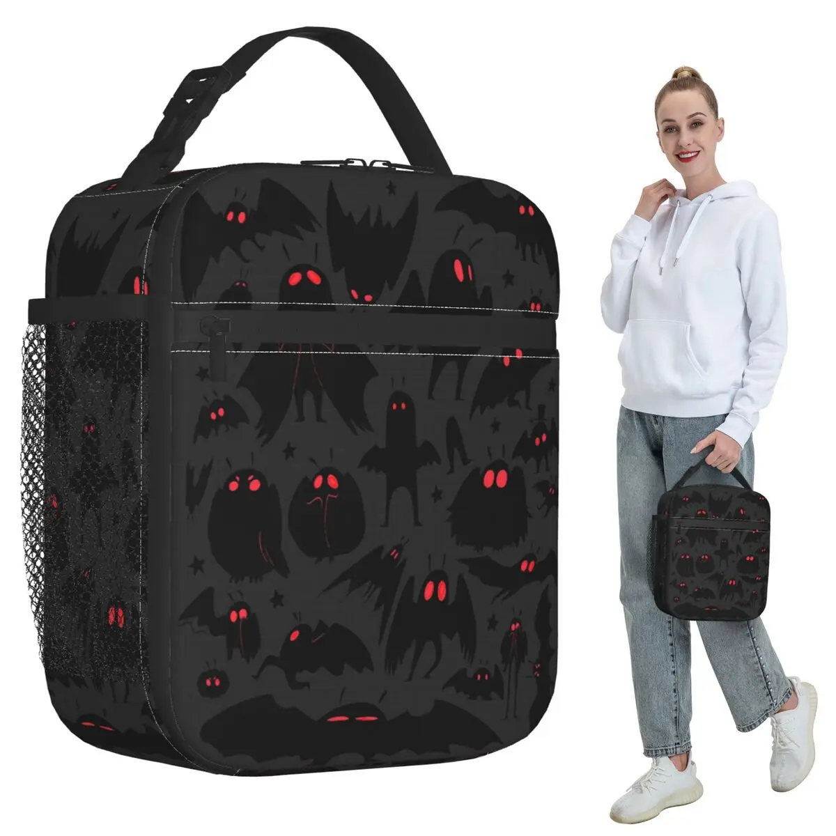Изолированная сумка для обеда с милыми Cryptids Mothman для детей, школьный холодильник, термокоробка для еды, портативная сумка для обеда, контейнер
Изолированная сумка для обеда с милыми Cryptids Mothman для детей, школьный холодильник, термокоробка для еды, портативная сумка для обеда, контейнер