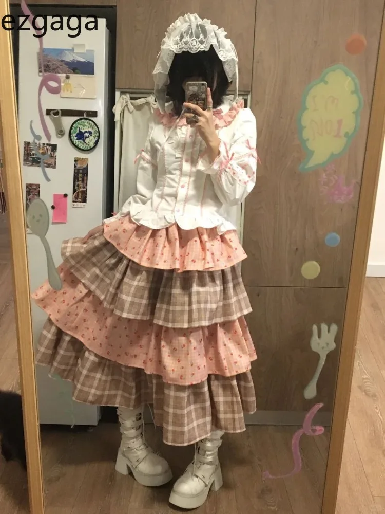 Ezgaga Skirts Women Floral Printed Plaid Patchwork Autumn Winter Fashion Sweet Elegant Ruffles Patchwork Long Skirt Ladies
Ezgaga Skirts Women Floral Printed Plaid Patchwork Autumn Winter Fashion Sweet Elegant Ruffles Patchwork Long Skirt Ladies