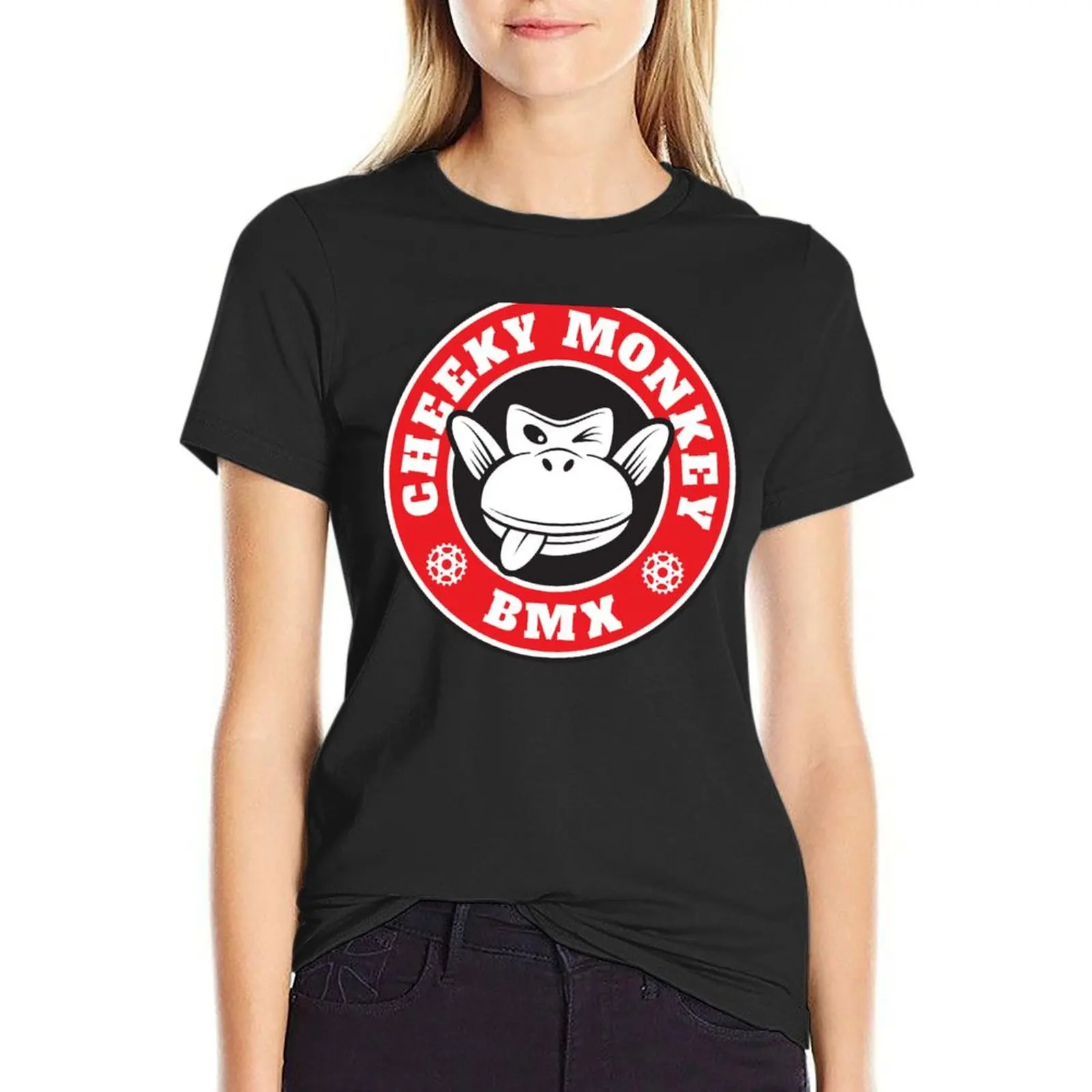 Cheeky Monkey BMX Monkoffee Red Sticker T-Shirt heavyweights Short sleeve tee customs design your own funny tops for Women
Cheeky Monkey BMX Monkoffee Red Sticker T-Shirt heavyweights Short sleeve tee customs design your own funny tops for Women