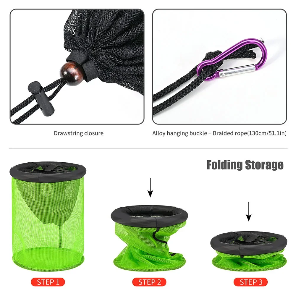 Drawstring Closure Fish Basket Multi-purpose Net 40*35cm Floating Fish Basket Floating Foam Strip Ideal For Fishing
Drawstring Closure Fish Basket Multi-purpose Net 40*35cm Floating Fish Basket Floating Foam Strip Ideal For Fishing