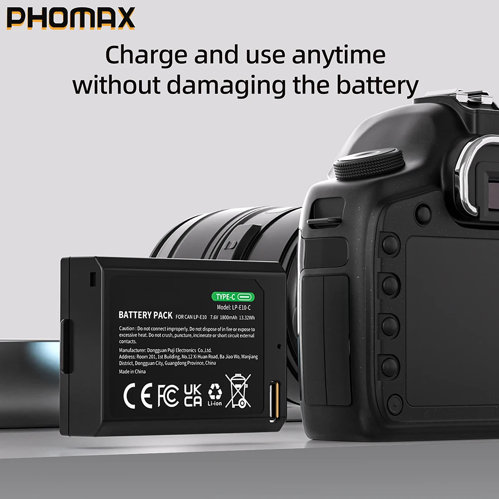 PHOMAX 7.6V 1800mAh LP-E10 Batteries for Canon EOS Rebel T3, T5, T6, T7, Kiss X50, Kiss X70, EOS 1100D 1200D1300D Digital Camera
PHOMAX 7.6V 1800mAh LP-E10 Batteries for Canon EOS Rebel T3, T5, T6, T7, Kiss X50, Kiss X70, EOS 1100D 1200D1300D Digital Camera