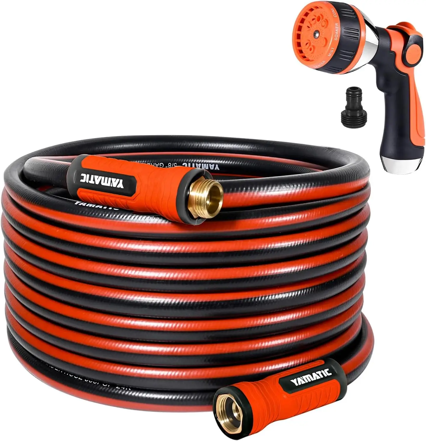 Garden Hose 50ft x 5/8in, Durable Water Hose with 10 Function Hose Nozzle, Swivel Handle, Kinkless
Garden Hose 50ft x 5/8in, Durable Water Hose with 10 Function Hose Nozzle, Swivel Handle, Kinkless