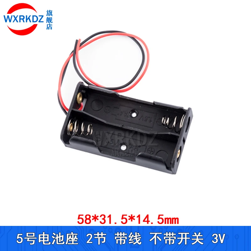 Black Plastic AA LR6 HR6 Battery Holder Clip Case - 1/2/3/4x 18650 Battery Storage Box with Wire Lead Pins
Black Plastic AA LR6 HR6 Battery Holder Clip Case - 1/2/3/4x 18650 Battery Storage Box with Wire Lead Pins