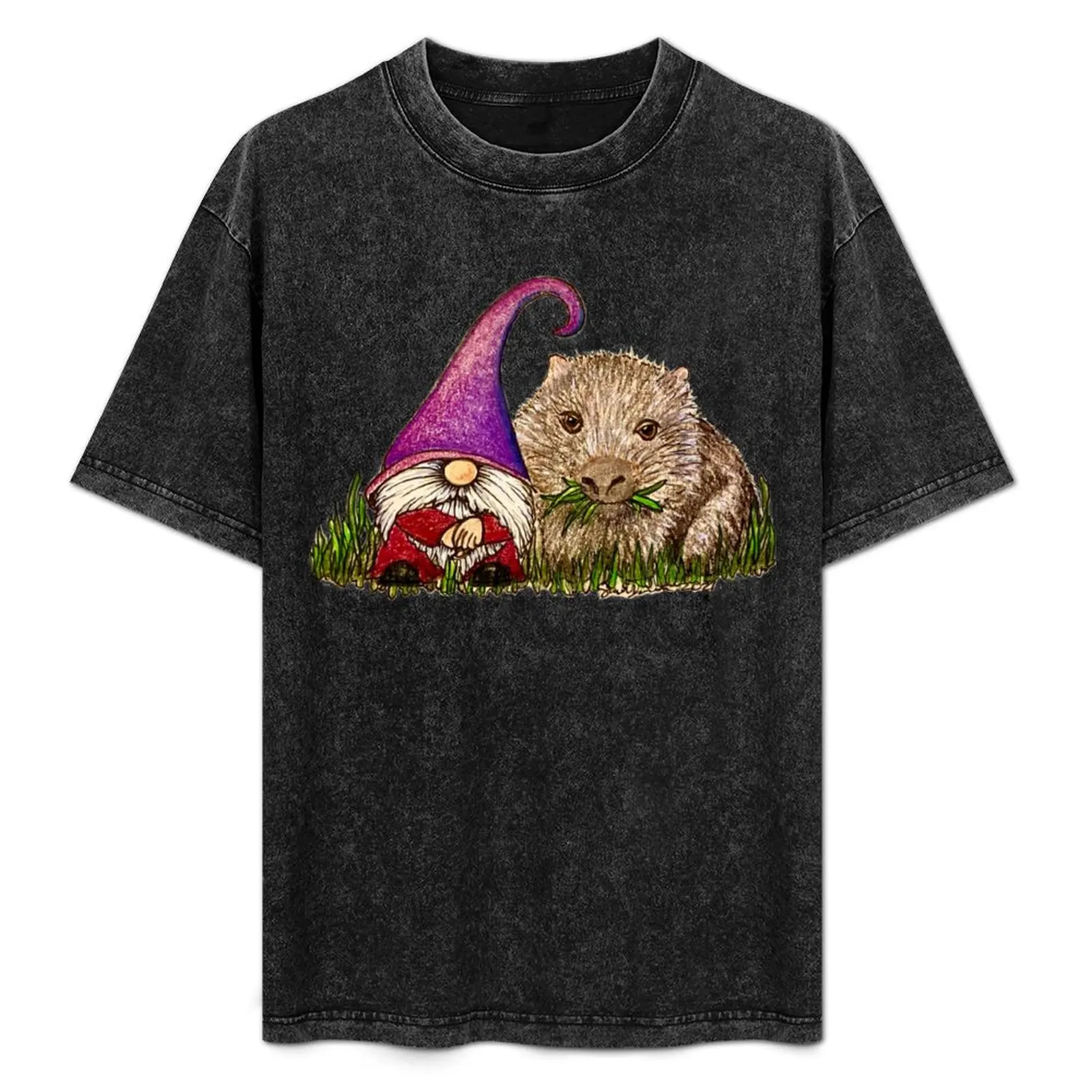 Gnome & Wombat T-Shirt Novelty Print Casual Tee Shirt
Gnome & Wombat T-Shirt Novelty Print Casual Tee Shirt